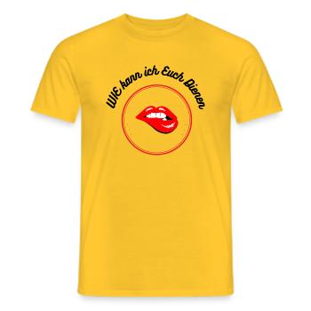 Wie kann ich euch Dienen - Männer T-Shirt - Gelb - Vorne - AI Model Male 178 dark (178cm)