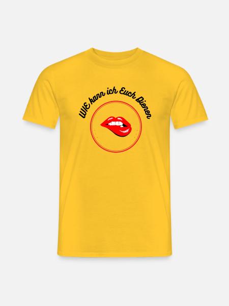 Wie kann ich euch Dienen - Männer T-Shirt - Gelb