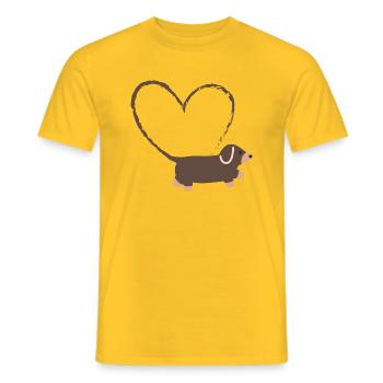 Four-legged love - Men's T-Shirt - yellow - Front - AI Model Male 178 dark (178cm)