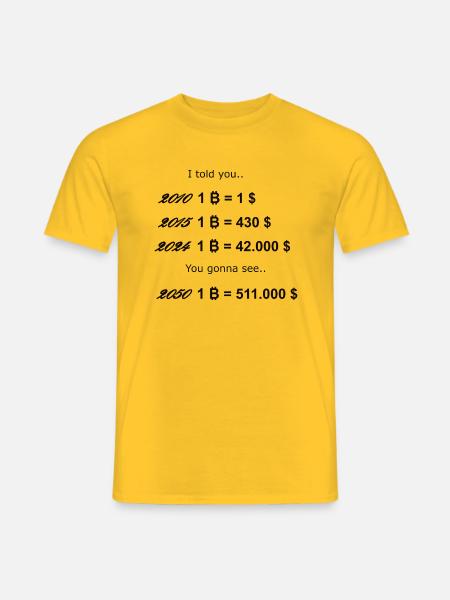Bitcoin 2050 - Männer T-Shirt - Gelb