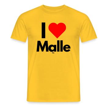 Malle I love Malle - Männer T-Shirt - Gelb - Vorne - AI Model Male 178 dark (178cm)