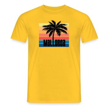 Palmiers vintage de Majorque - T-shirt homme - jaune - Devant - AI Model Male 178 dark (178cm)