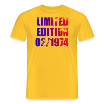 50th Anniversary Limited Edition 02/1974 - Men's T-Shirt - yellow - Front - AI Model Male 178 dark (178cm)