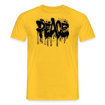 Peace Graffiti - Männer T-Shirt - Gelb - Vorne - AI Model Male 178 dark (178cm)