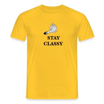 stay classy Katze Geschenkidee Geschenk - Männer T-Shirt - Gelb - Vorne - AI Model Male 178 dark (178cm)
