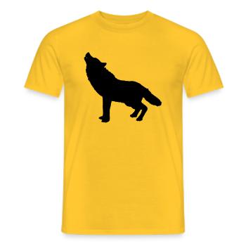 Howling Wolf Silhouette - Männer T-Shirt - Gelb - Vorne - AI Model Male 178 dark (178cm)