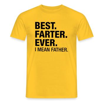 Meilleur. Excès de vitesse. Jamais. Je veux dire père... - T-shirt homme - jaune - Devant - AI Model Male 178 dark (178cm)