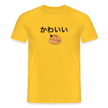 Netter Japaner - Fuchs - Männer T-Shirt - Gelb - Vorne - AI Model Male 178 dark (178cm)