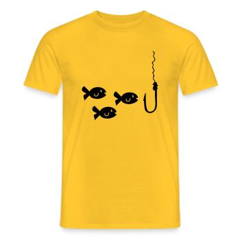 Pêche au poisson - T-shirt homme - jaune - Devant - AI Model Male 178 dark (178cm)