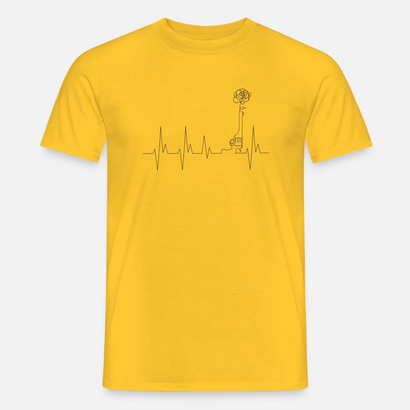 GNR-Logo-Herzfrequenz - Männer T-Shirt - Gelb