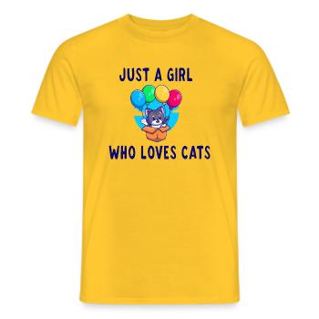Just a girl who loves mon amour de chat - T-shirt homme - jaune - Devant - AI Model Male 178 dark (178cm)