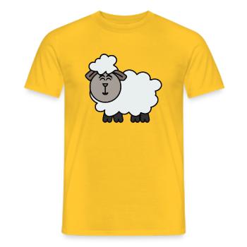 Lustiges Schaf Cartoon Geschenkidee - Männer T-Shirt - Gelb - Vorne - AI Model Male 178 dark (178cm)
