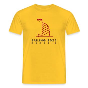 Sailing Croatia 2023 - Männer T-Shirt - Gelb - Vorne - AI Model Male 178 dark (178cm)