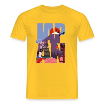 Japon - T-shirt homme - jaune - Devant - AI Model Male 178 dark (178cm)