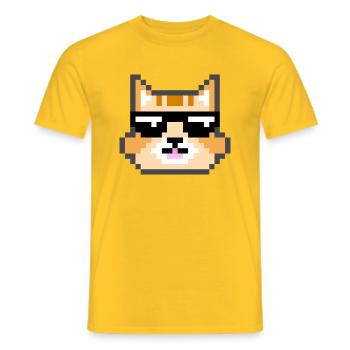 Chat avec des lunettes de soleil - T-shirt homme - jaune - Devant - AI Model Male 178 dark (178cm)
