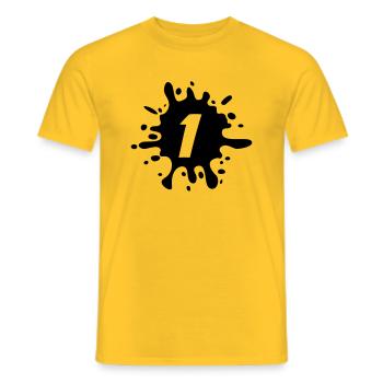 1 - Men's T-Shirt - yellow - Front - AI Model Male 178 dark (178cm)