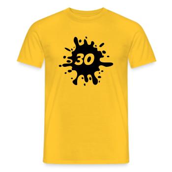 30 - Men's T-Shirt - yellow - Front - AI Model Male 178 dark (178cm)