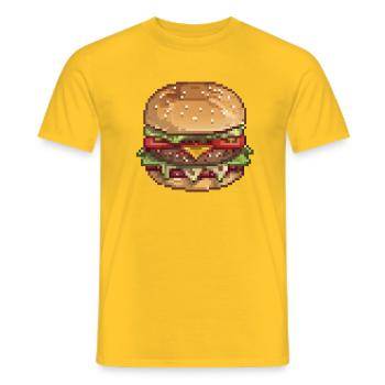 Burger in Byte-Größe - Männer T-Shirt - Gelb - Vorne - AI Model Male 178 dark (178cm)