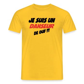 Je suis un DANSEUR de ouf - T-shirt homme - jaune - Devant - AI Model Male 178 dark (178cm)
