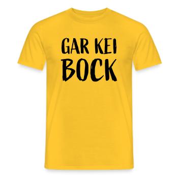 Gar kein Bock Schweizerdeutsch - Männer T-Shirt - Gelb - Vorne - AI Model Male 178 dark (178cm)