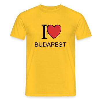 I love Budapest - Männer T-Shirt - Gelb - Vorne - AI Model Male 178 dark (178cm)
