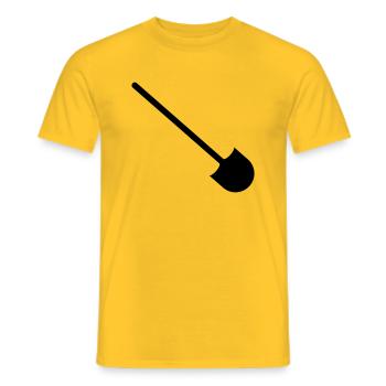 EXCAVATOR WORKS - Men's T-Shirt - yellow - Front - AI Model Male 178 dark (178cm)