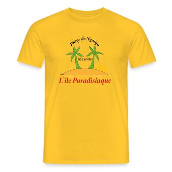 PLAGE DE NGOUJA - T-shirt homme - jaune - Devant - AI Model Male 178 dark (178cm)
