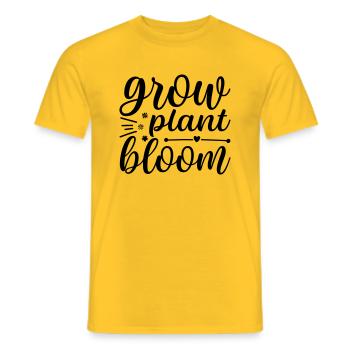 22 grow plant bloom - Men's T-Shirt - yellow - Front - AI Model Male 178 dark (178cm)