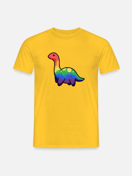 Rainbow Dinosaur, Dino, Pride, LGBTQ+ - Männer T-Shirt - Gelb