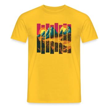 mountain hiking hiking mountains hiking mountain hikers - Men's T-Shirt - yellow - Front - AI Model Male 178 dark (178cm)