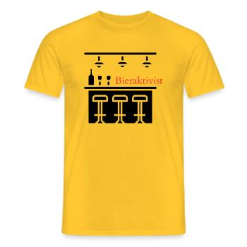 Bieraktivist! Party, Mallorca, Karneval, JGA! - Männer T-Shirt - Gelb - Vorne - AI Model Male 178 dark (178cm)