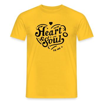 You're Heart and Soul to Me - Men's T-Shirt - yellow - Front - AI Model Male 178 dark (178cm)