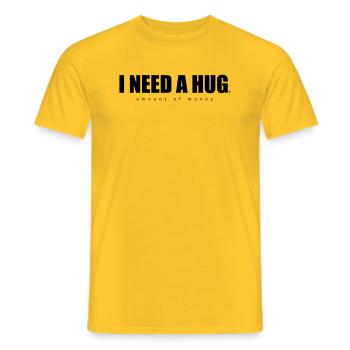 I need a hug - Men's T-Shirt - yellow - Front - AI Model Male 178 dark (178cm)