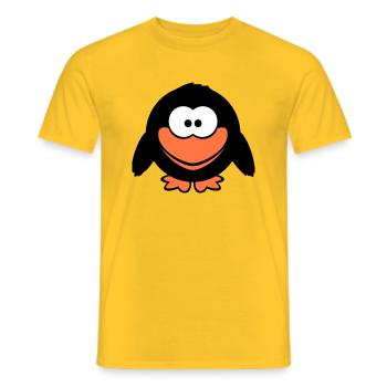 Rabe Comic Vogel steht guckt lustig Cartoon Humor - Männer T-Shirt - Gelb - Vorne - AI Model Male 178 dark (178cm)