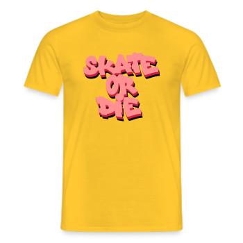 Patier ou mourir - T-shirt homme - jaune - Devant - AI Model Male 178 dark (178cm)