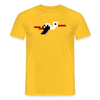 Alsace Pixel Stork #tshirtalsace #tshirtcigogne - Men's T-Shirt - yellow - Front - AI Model Male 178 dark (178cm)