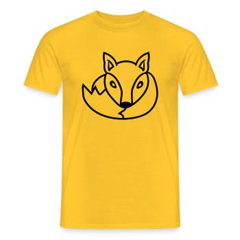 Fox Red Fox Wild Animal Clever Forest Inhabitants - Men's T-Shirt - yellow - Front - AI Model Male 178 dark (178cm)