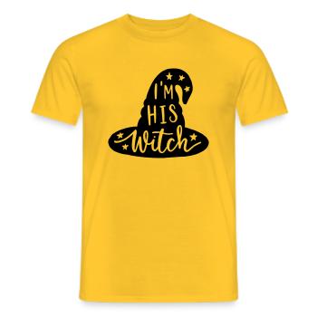 I'm his witch - Men's T-Shirt - yellow - Front - AI Model Male 178 dark (178cm)