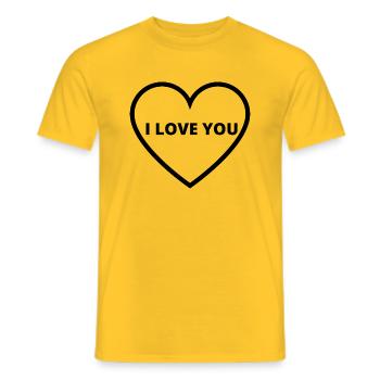 I LOVE YOU - T-shirt homme - jaune - Devant - AI Model Male 178 dark (178cm)