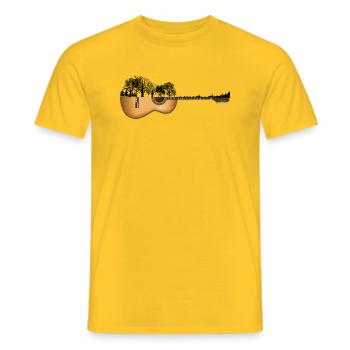 guitare nature - T-shirt homme - jaune - Devant - AI Model Male 178 dark (178cm)