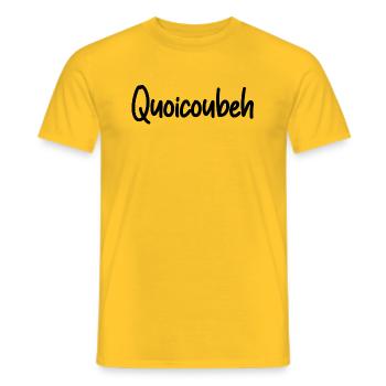 Quoicoubeh - T-shirt homme - jaune - Devant - AI Model Male 178 dark (178cm)