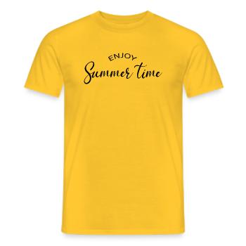 Enjoy summertime - Men's T-Shirt - yellow - Front - AI Model Male 178 dark (178cm)