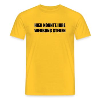Hier könnte Ihre Werbung stehen - Männer T-Shirt - Gelb - Vorne - AI Model Male 178 dark (178cm)