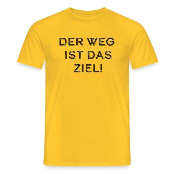 Der Weg ist das Ziel! - Männer T-Shirt - Gelb - Vorne - AI Model Male 178 dark (178cm)