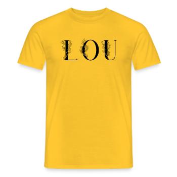 Nom - Lou - T-shirt homme - jaune - Devant - AI Model Male 178 dark (178cm)
