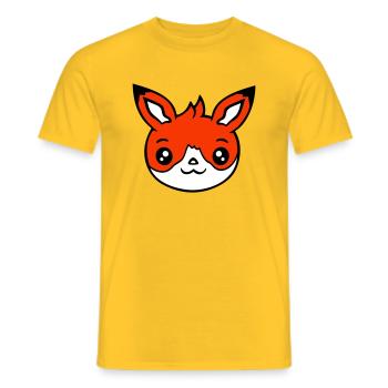Fox Red Fox Wild Animal Clever Forest Inhabitants - Men's T-Shirt - yellow - Front - AI Model Male 178 dark (178cm)