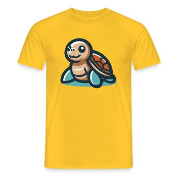 Tortue souriante - T-shirt homme - jaune - Devant - AI Model Male 178 dark (178cm)