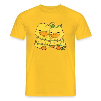 Ducks Christmas Lights - Men's T-Shirt - yellow - Front - AI Model Male 178 dark (178cm)