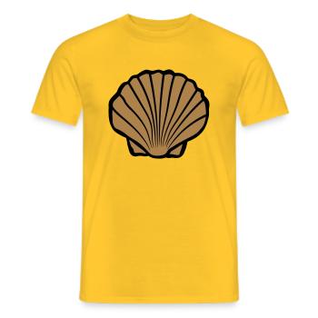Braune Muschel Logo - Männer T-Shirt - Gelb - Vorne - AI Model Male 178 dark (178cm)