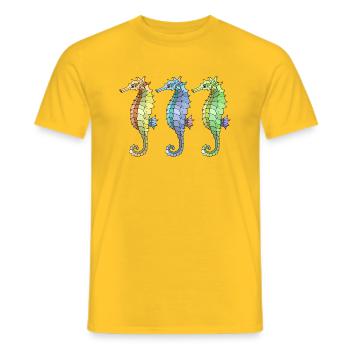 Seahorses - Men's T-Shirt - yellow - Front - AI Model Male 178 dark (178cm)